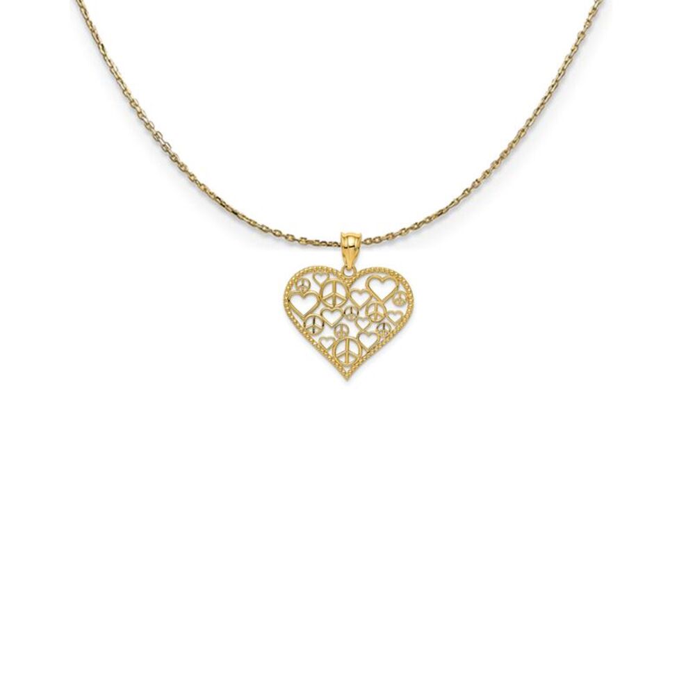 14k Yellow Gold Harmony Heart Necklace - 24 Inch